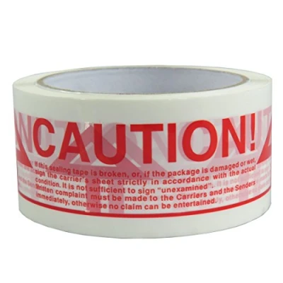 Image of Triplast 48 mm x 66 m Caution Printed Low Noise Parcel Packing Tape (Pack of 2)