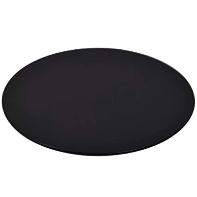 Image of vidaXL Tempered Glass Table Top Black Round for Dining, Coffee, Garden Tables, Easy to Clean and Scratch Free, 400mm Diameter 8mm Thick.