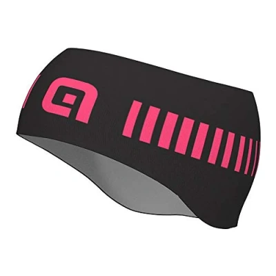 Image of Alé Cycling Unisex Strada Earband Headgear, Black/Fluo Pink, One Size