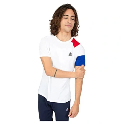 Image of Le Coq Sportif Bat Tee Ss No 1 M T Shirt, N.o.w/B.Electro/Electro Red, S