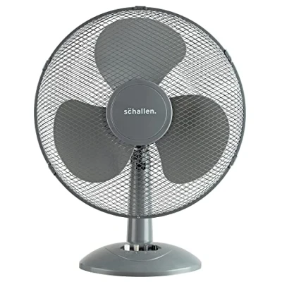 Image of Schallen Home Work Office Electric 16&quot; 3 Speed Oscillating Worktop Desk Table Air Cooling Fan (16&quot;, Grey)