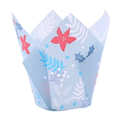 Image of 24 PME Tulip Shaped Muffin Cases, Festive Flowers