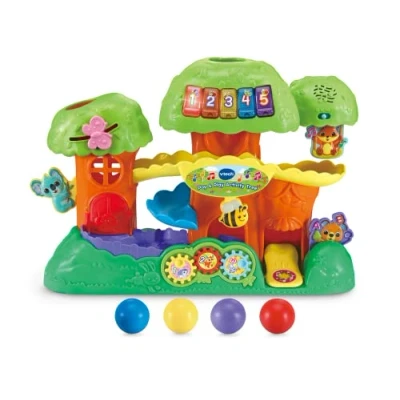 Image of VTech Baby Pop &amp; Play Activity Tree, Interactive Toy with Coloured Balls, Lights Music, Learn Numbers Animals, Gift for Infants Toddlers 1, 2, 3 years +, English version
