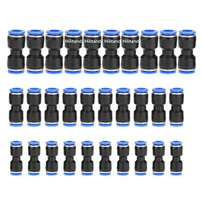 Image of Hilitand 30pcs Straight Push Connectors Plastic Quick Release Air Line Fittings for 1/4 5/16 3/8 Tube (Type 4)