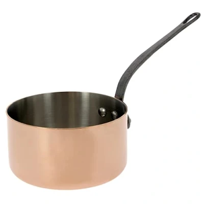 Image of De Buyer 6460.18 Inocuivre First Class Saucepan with Cast Iron Handle, 18 cm Diameter