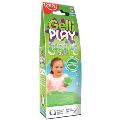 Image of Gelli Play Green from Zimpli Kids, Magically turns water into thick, colourful goo, Messy &amp; Multi Sensory Play, Birthday Gift for Children, Tuff Tray Toys, Novelty Gag Toy, Certified Biodegradable