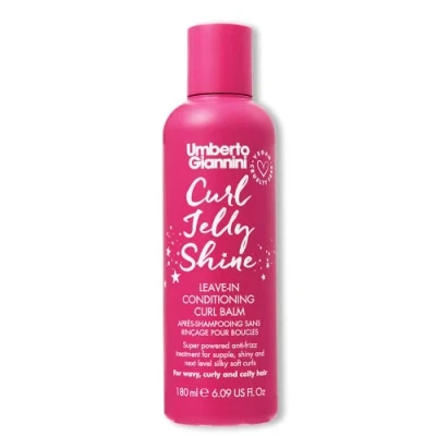 Image of Umberto Giannini Curl Jelly Shine Moisturising Leave In Conditioner for Curls Waves and Coils Vegan Heat Protectant Primer 180ml (1 pack)