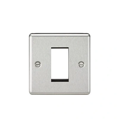Image of KnightsBridge 1G Modular Faceplate Rounded Edge Brushed Chrome