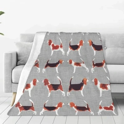 Image of ASEELO 200x150cm Blanket beagle patterns Fleece Sofa Throw for Bed and Couch Travel