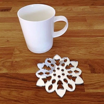 Image of Super Cool Creations Coasters Snowflake Shaped Mirrored 4 Set