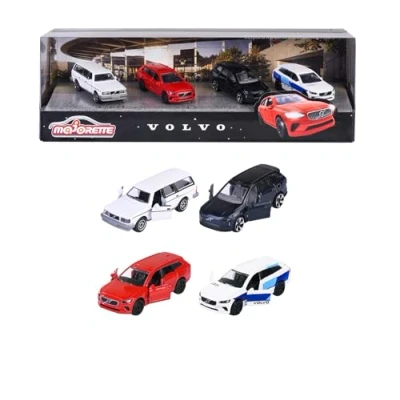 Image of Majorette 212057615SD1 Volvo Cars 4 Pack Gift Box From with Pieces Metal Freewheel, 7.5 cm, 3 Years