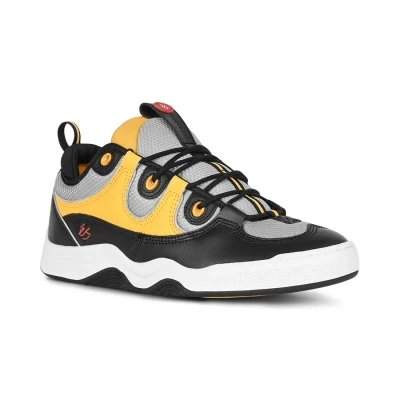 Image of és TWO NINE 8 Unisex Trainers, Size: 7, Black/yellow Leather and textile