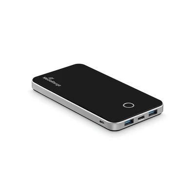 Image of MediaRange Mobile Power Bank 10000mAh 2x USB A 1x C Black/Silver