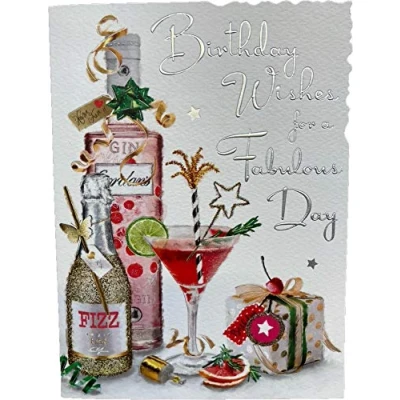 Image of Jonny Javelin Female Birthday Wishes for A Fabulous Day Card Gin Cocktails Present