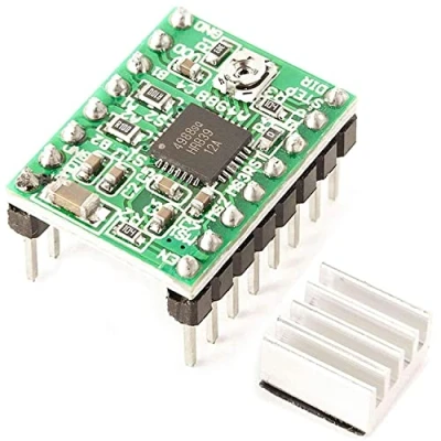 Image of AZDelivery A4988 DMOS Stepper Motor Driver RepRap Ramps with Headers and Heatsink compatible Arduino including E Book!