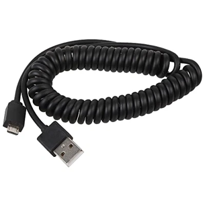 Image of PRO SIGNAL PSG91717 Coiled USB 2.0 A Male Micro B Charge and Data Cable, 0.5m