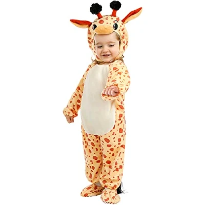 Image of Funidelia Giraffe Costume for Babies baby Animals, Desert Costumes kids, accessory fancy dress &amp; props Halloween, carnival parties Size 6 12 months Brown