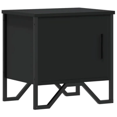 Image of vidaXL Bedside Cabinet/Nightstand Black Engineered Wood Bed Table 40x30x40cm