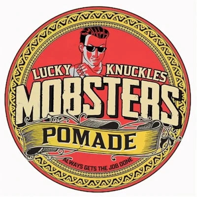 Image of Mobsters Pomade for Men Regular Hold Water Based Deluxe Matte Finish Hair Wax Pro Salon Use Large 140g Tin Lucky Knuckles Edition (Lucky Knuckles)