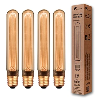 Image of greenandco® E27 T30 LED Vintage Retro Filament Bulb Edison Style 2W 65lm 1800K 320 230V Glass Bulb, no Flicker, not dimmable, 4 Pack