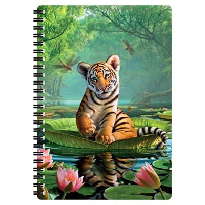 Image of 3D LiveLife A5 Notebook Tiger Lily from Deluxebase. 80 Page Lenticular Notebook. Superb School or Office Stationery with Artwork Licensed Renowned Artist Jerry LoFaro