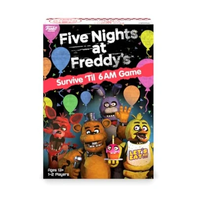 Image of FUNKO GAMES: Five Nights at Freddy&#039;s Survive &#039;til 6AM Survival Strategy Board Game Featuring Original FNAF Characters For 1 2 Players Ages 13+