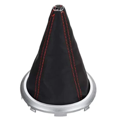 Image of MOMOALA Car PU Leather Gear Shift Knob Stick Lever Boot Cover compatible with Suzuki Swift 2005 2010 Red