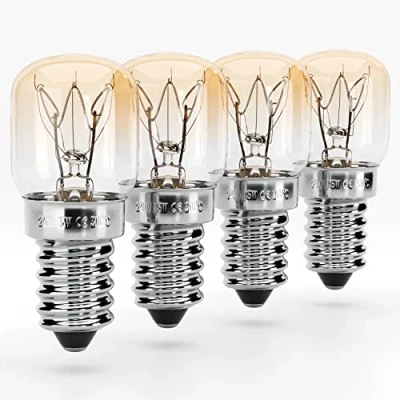 Image of greate. 4X E14 Oven Bulb 15W Bulbs up to 300 Degrees Heat Resistant for ovens, Grilling microwaves Salt lamp Light with 75 lumens &amp; 2700K Light, Cooker