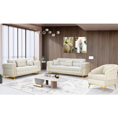 Image of Olympia Furniture Parma Luxurious Modern Arabian Opulence Sofa Bed Available In 3+2+1 Seater and 3 Color (Cream, Seater)