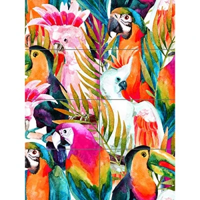 Image of Artery8 Bird Pattern Painting XL Giant Panel Poster (8 Sections)