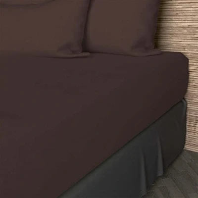 Image of Soleil d&#039;ocre, Fitted Sheet, Cotton, 57 Threads, Brown, 90 x 200 cm