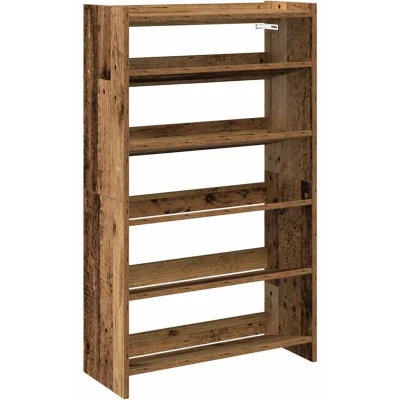 Image of vidaXL Antique Wood Shoe Rack 60 x 25 100 cm in Particle Board