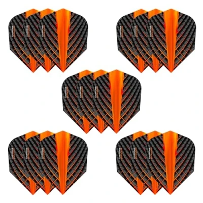 Image of Harrows Quantum Dart Flights 5 x sets Darts (15 Total) I 100 Micron Premium Extra Strong Made in UK Professional Accessories (Orange)