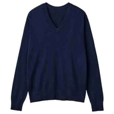 Image of United Colors of Benetton Women&#039;s V Neck Jersey M/L 103cd10be Sweater, Blue, XL