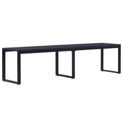 Image of vidaXL Contemporary Garden Bench, Iron Frame and Comfortable PS Board 180 cm Outdoor/Patio Furniture Black