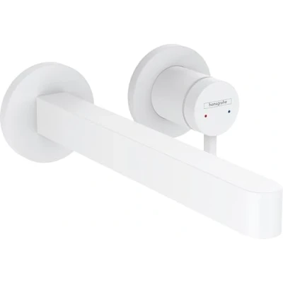 Image of hansgrohe Finoris Basin Mixer Tap for concealed installation wall mounted with spout 22,8 cm, matt white, 76050700