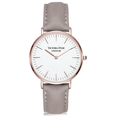 Image of VICTORIA HYDE Classic Minimalist Women Men Unisex Watches Analog Quartz Detachable Genuine Leather Strap Wristwatch Mother&#039;s Day Gifts