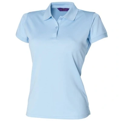 Image of Henbury Womens/Ladies Coolplus® Fitted Polo Shirt (L) (Light Blue)