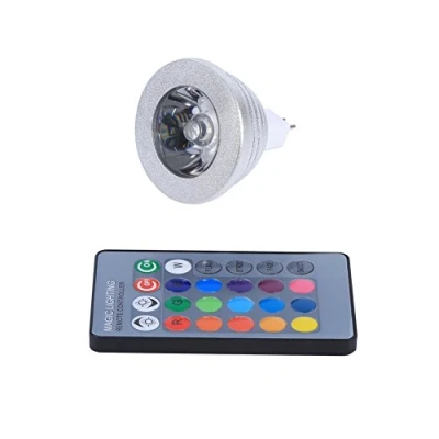 Image of Zerodis LED Light Color Changing Lamp Bulb, MR RGB 3W 16 Bulbs with Remote Control for Home Bar 12V 24V