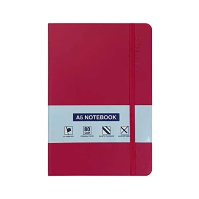 Image of A5 Notebook Hardback Ruled Notepad Notes Lined Journal Diary with Pen Holder Premium Quality Pink