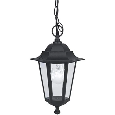 Image of Eglo Lighting Laterna 1 Light Outdoor Pendant Black IP44, E27