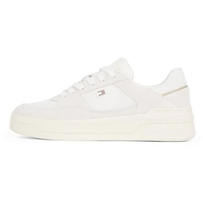 Image of Tommy Hilfiger Essential Basket Trainers, Women&#039;s, Size: 7, Ecru Leather