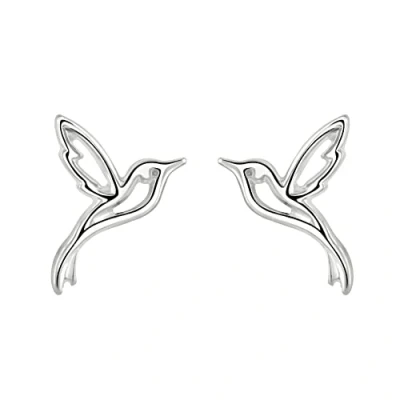 Image of Dew Sterling Silver Hummingbird Stud Earrings
