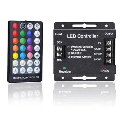 Image of GOMING DC 12V 24V 18A RGB Controller LED Strip Lights Dimmer RF Remote 28 Keys Wireless Control Suitable for