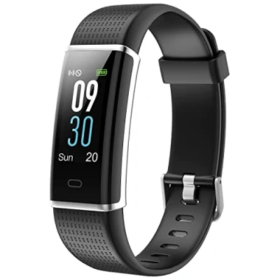 Image of Aquarius IP68 Waterproof Bluetooth Fitness Tracker with Heart Rate Monitor and Step Counter Black