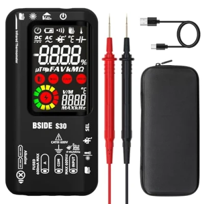 Image of BSIDE Smart Digital Multimeter Infrared Thermometer Rechargeable Voltmeter 10000 Counts Electrical Amp Tester Capacitance Diode Ohm Voltage for Workshop LED Automotive Electrician Electronic