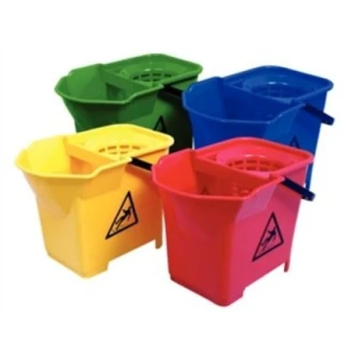 Image of Stalwart S225 Coded Mop Bucket, Blue Bars/Licensed Areas, 14 L