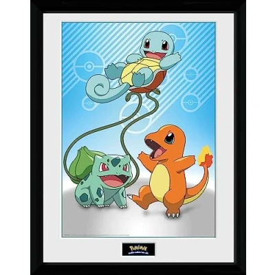 Image of GB eye Pokémon Kanto Starters 30 x 40cm Framed Collector Print