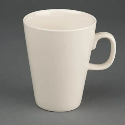Image of Olympia Ivory Latte Mugs 284Ml 10Oz Porcelain Coffee Tea Cup Dishwasher 12pc