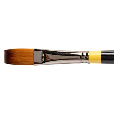 Image of Daler Rowney System3 Acrylic Brush, Stiff Synthetic Hair, Long Handle, Flat, 10